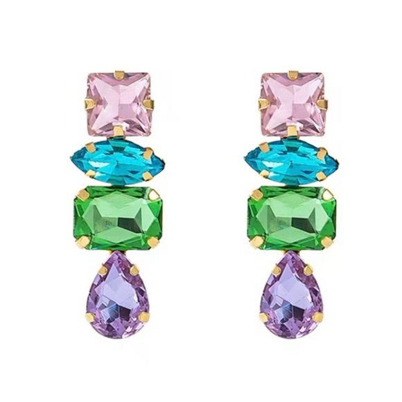 ✨Zara Laurino Crystal Color Drop Earrings - Picture 2 of 8
